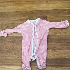Polo by Ralph Lauren Pink Striped Footie